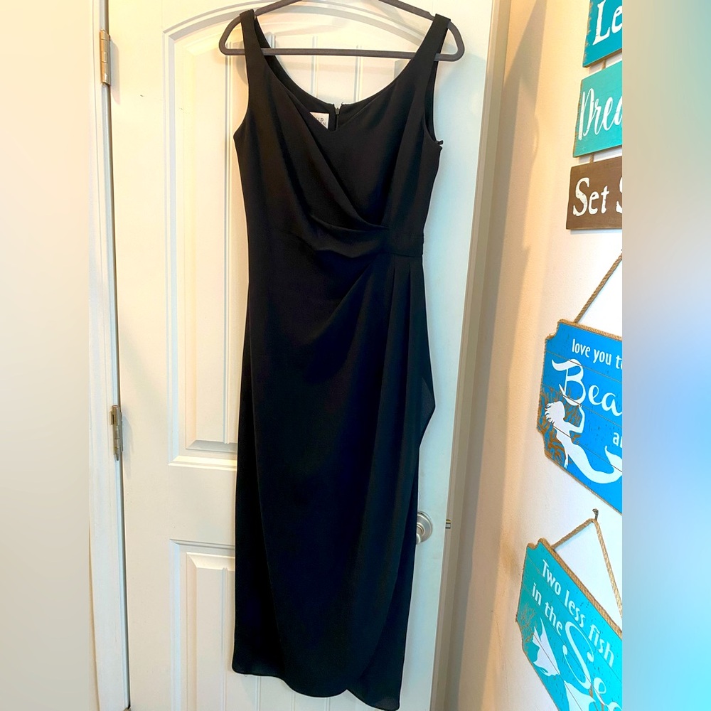 Black Asymmetrical Sheath Cocktail Dress